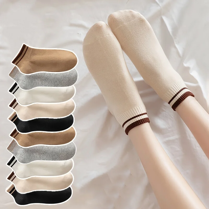 10 pairs of women's socks striped comfortable women's socks breathable spring and summer invisible socks short tube socks
10 pairs of women's socks striped comfortable women's socks breathable spring and summer invisible socks short tube socks