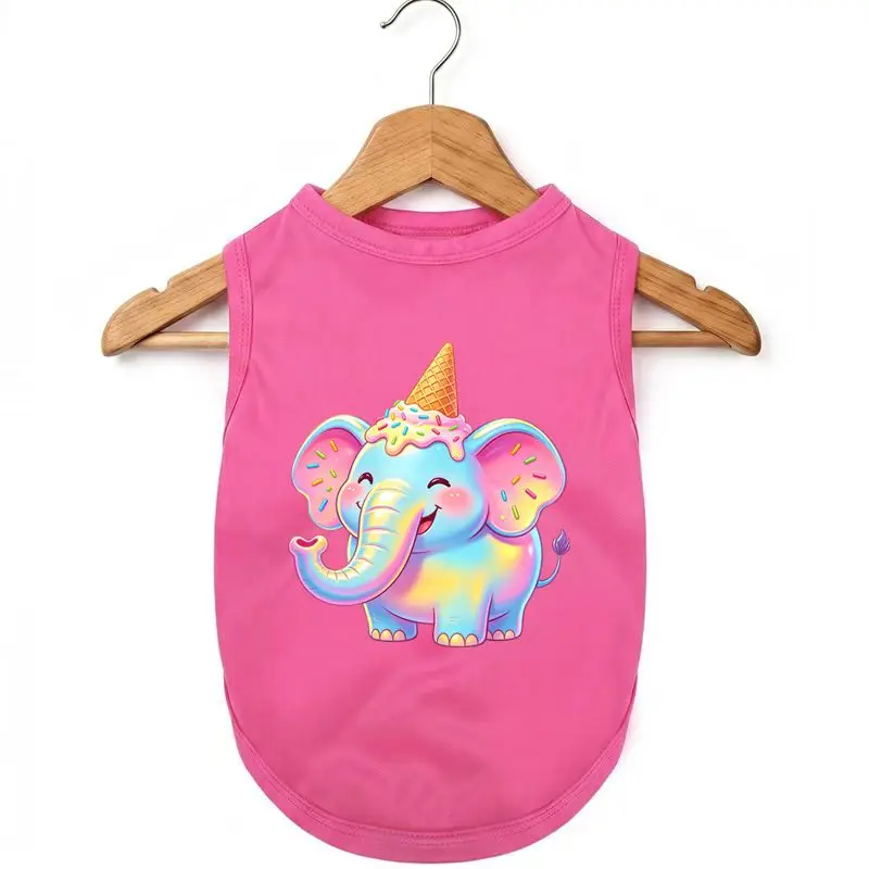 Summer Pet Vest, Ice Cream Elephant, Non-Cotton Puppy Clothes
Summer Pet Vest, Ice Cream Elephant, Non-Cotton Puppy Clothes
