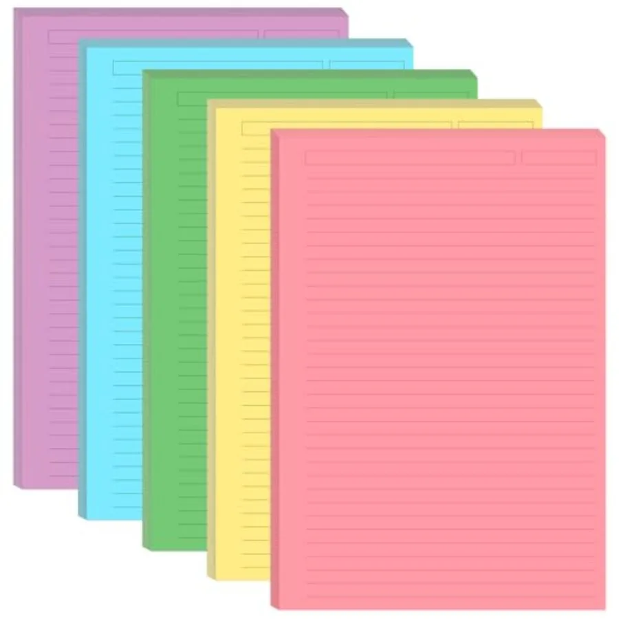 Unpunched Line Paper 5 Colorful -/200 Pages Ruled Filler Paper, Per Color 20 Sheets, 5.8" x 8.5
Unpunched Line Paper 5 Colorful -/200 Pages Ruled Filler Paper, Per Color 20 Sheets, 5.8" x 8.5