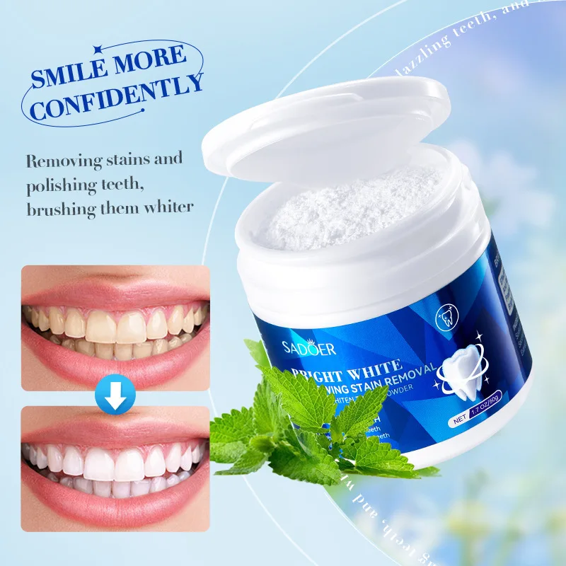 Teeth Whitening Tooth Powder Removes Smoke Stains Coffee Stains Tea Stains Brightens Teeth Fresh Breath Healthy Teeth Care 50g
Teeth Whitening Tooth Powder Removes Smoke Stains Coffee Stains Tea Stains Brightens Teeth Fresh Breath Healthy Teeth Care 50g