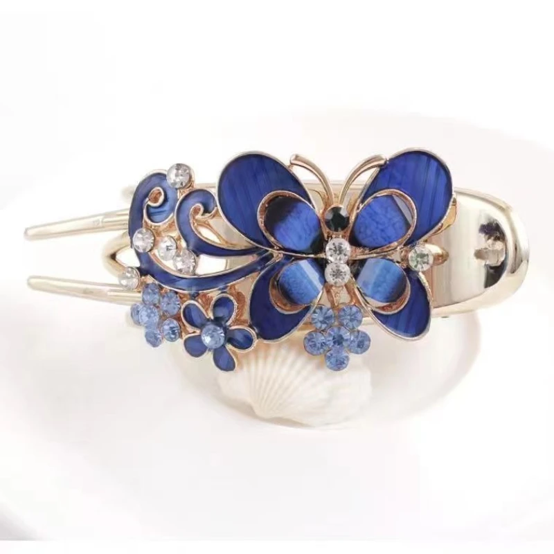 Female Korean Style Alloy Flower Butterfly Hair Clip 9CM Clip Women Head Disc Hairpin Temperament New Headwear Hair Accessories
Female Korean Style Alloy Flower Butterfly Hair Clip 9CM Clip Women Head Disc Hairpin Temperament New Headwear Hair Accessories