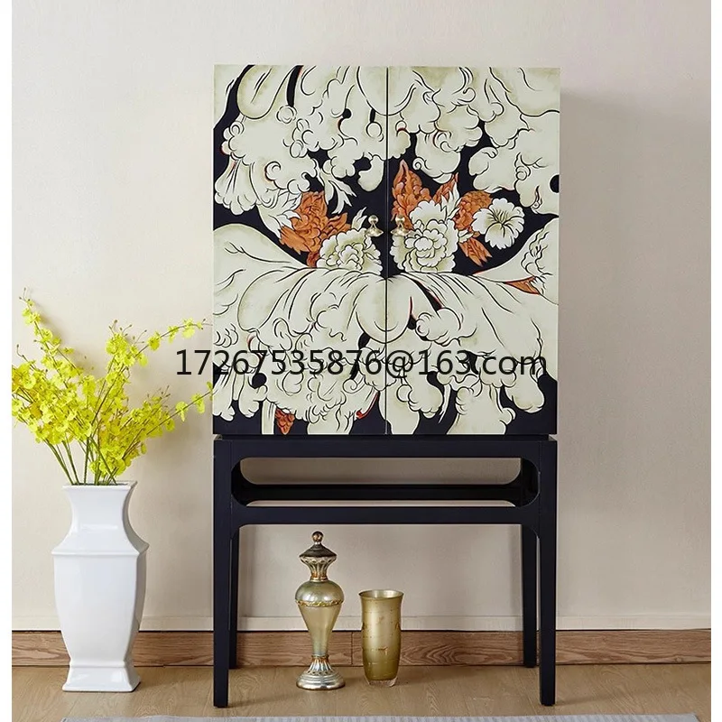 Retro light luxury solid wood painted porch cabinet, living room decoration cabinet, home storage high cabinet
Retro light luxury solid wood painted porch cabinet, living room decoration cabinet, home storage high cabinet