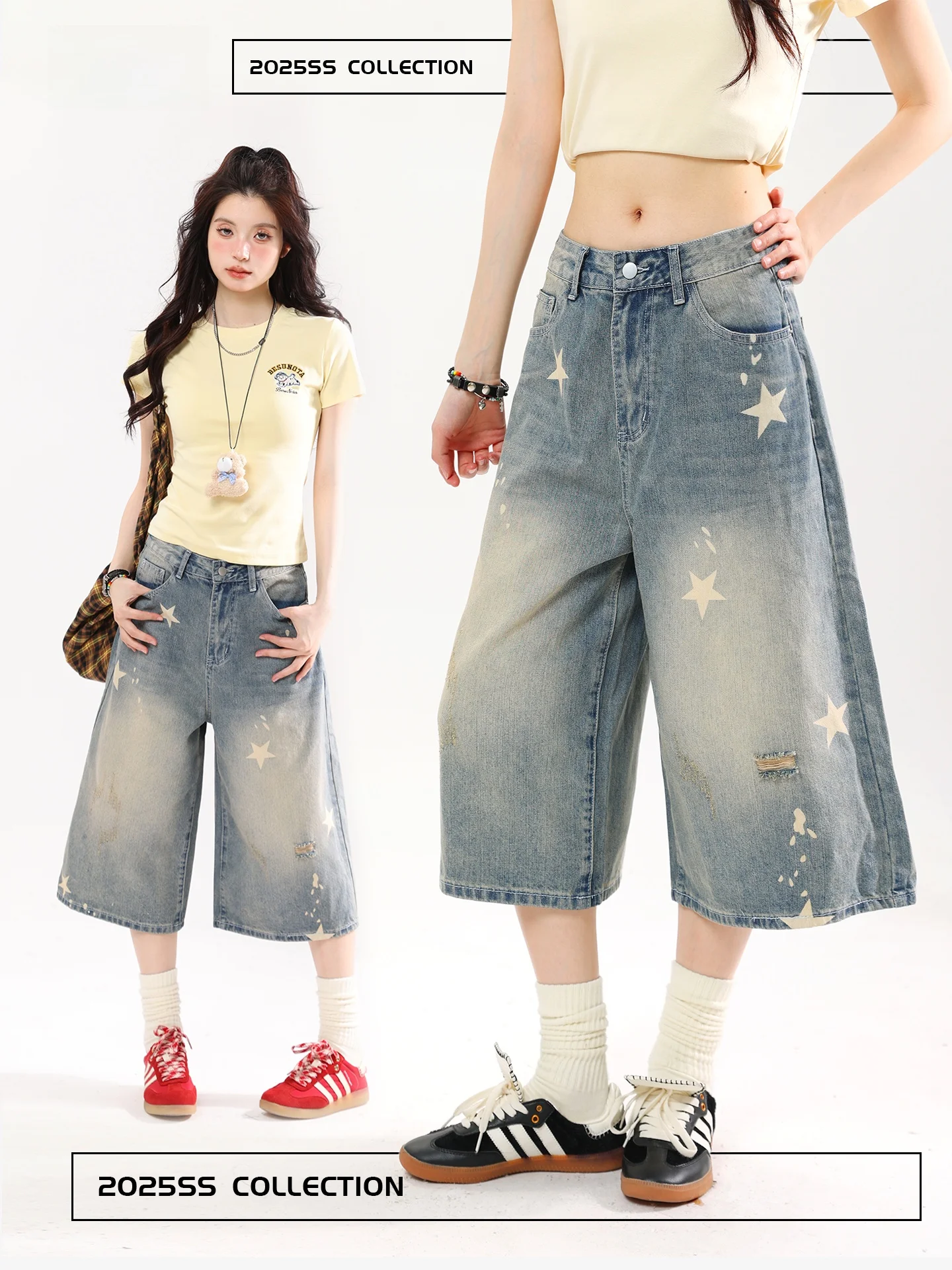 AONW American Retro Hot Girl Star Print Jeans Women's Summer New Trend Loose Wide Leg Seven-Foot Pants Casual High Waist
AONW American Retro Hot Girl Star Print Jeans Women's Summer New Trend Loose Wide Leg Seven-Foot Pants Casual High Waist