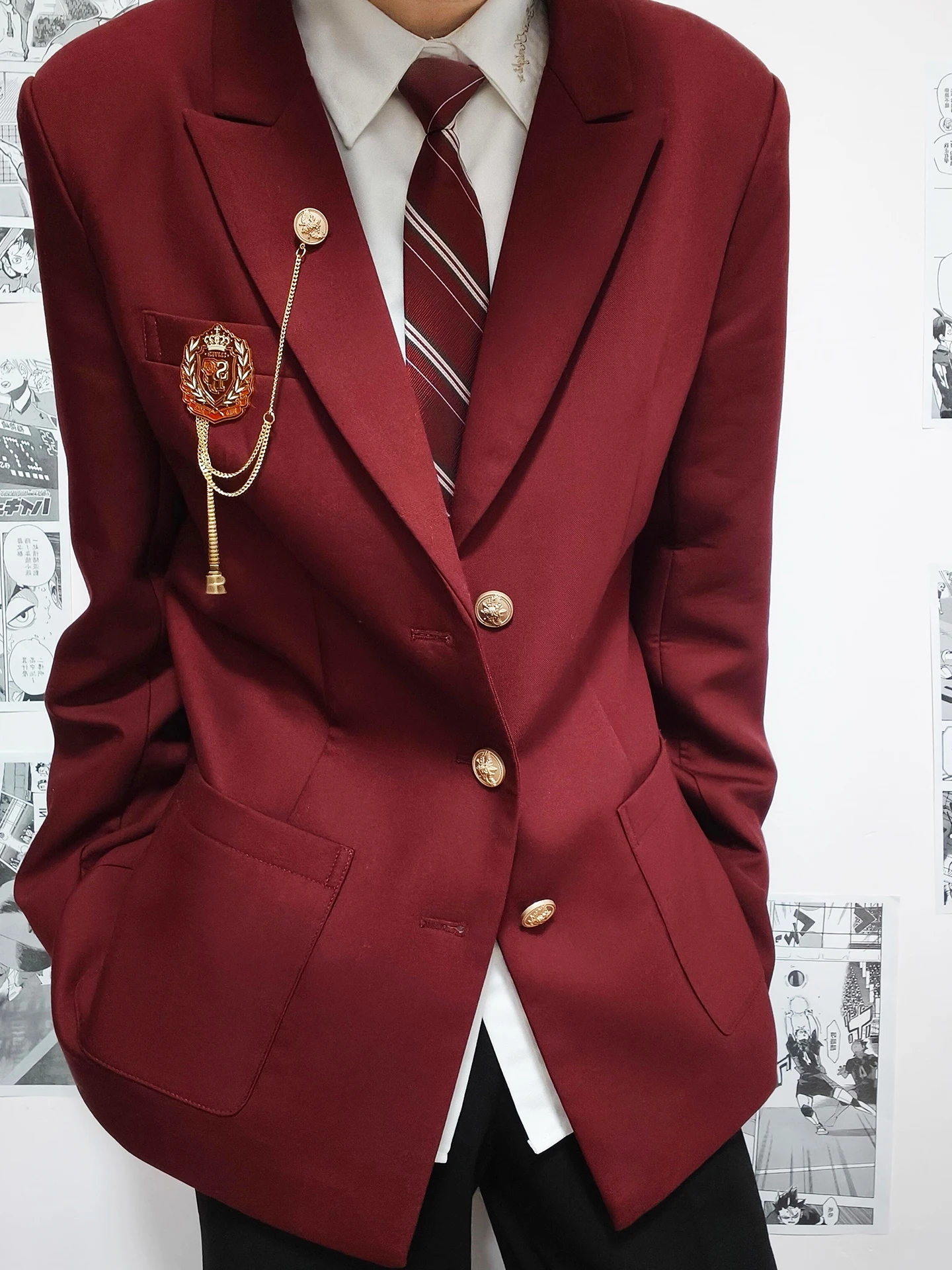 Red Badge Jacket Casual Men's Suit Uniform Style round Hem Children's Polyester Blend Spring Autumn Wear Daily Leisure Coat
Red Badge Jacket Casual Men's Suit Uniform Style round Hem Children's Polyester Blend Spring Autumn Wear Daily Leisure Coat