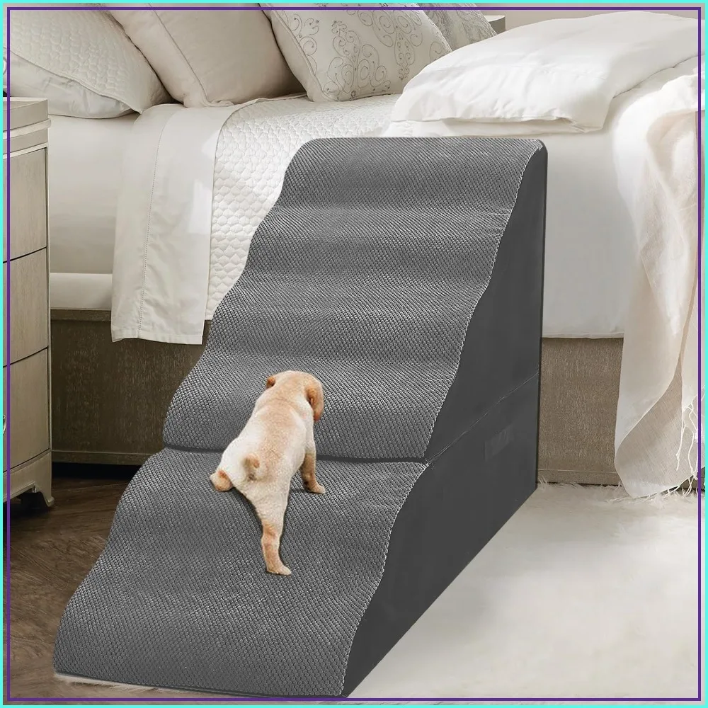 6-Step Dog Stairs for High Beds 30-36 Inches, Foam Pet Steps for Small Large Dogs, Free Installation, Grey
6-Step Dog Stairs for High Beds 30-36 Inches, Foam Pet Steps for Small Large Dogs, Free Installation, Grey