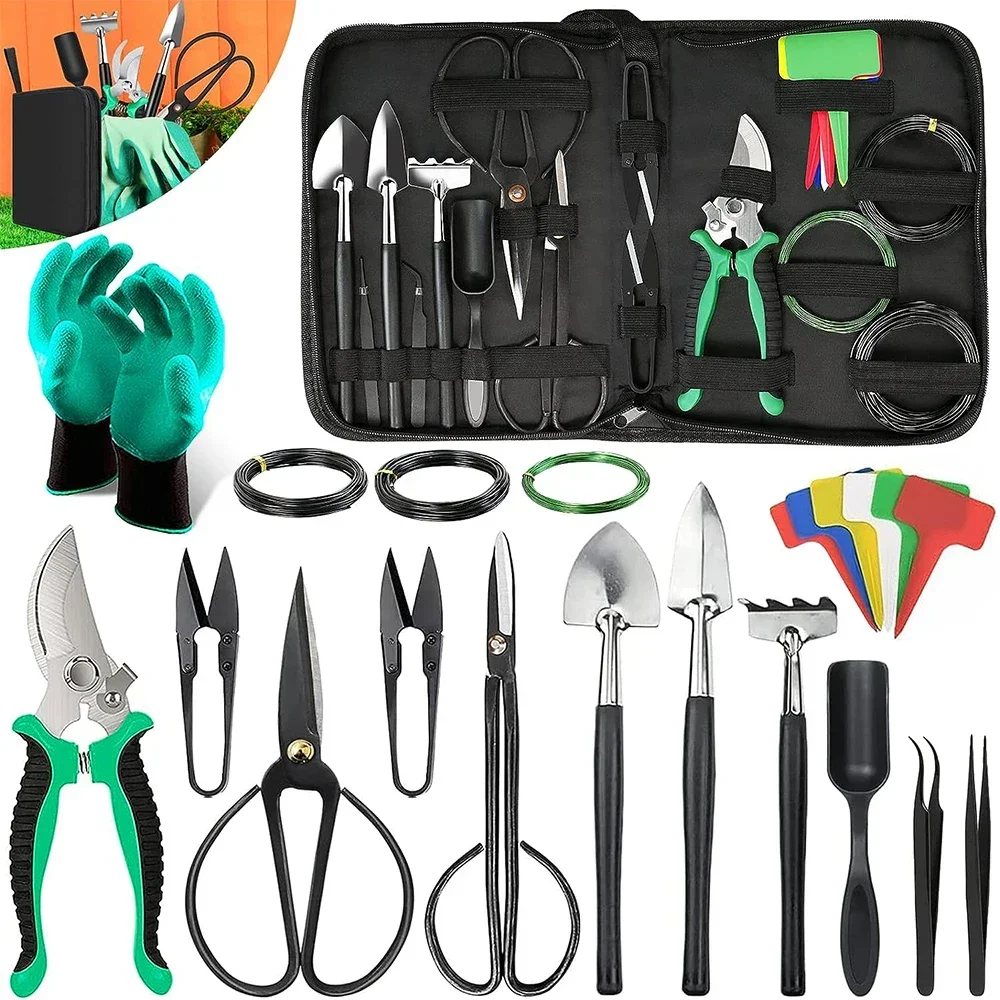 Bonsai Tools Kit 22 PCS Bonsai Tree Kit Tools for Beginners Bonsai Tool Set Bonsais Starter Trimming Pruning Shears Scissors Kit 
Bonsai Tools Kit 22 PCS Bonsai Tree Kit Tools for Beginners Bonsai Tool Set Bonsais Starter Trimming Pruning Shears Scissors Kit