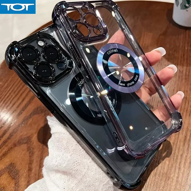 Four corner anti fall for Magsafe Phone Case Wireless Charging For iPhone series Magnetic Transparent Electroplate Bumper Cover
Four corner anti fall for Magsafe Phone Case Wireless Charging For iPhone series Magnetic Transparent Electroplate Bumper Cover