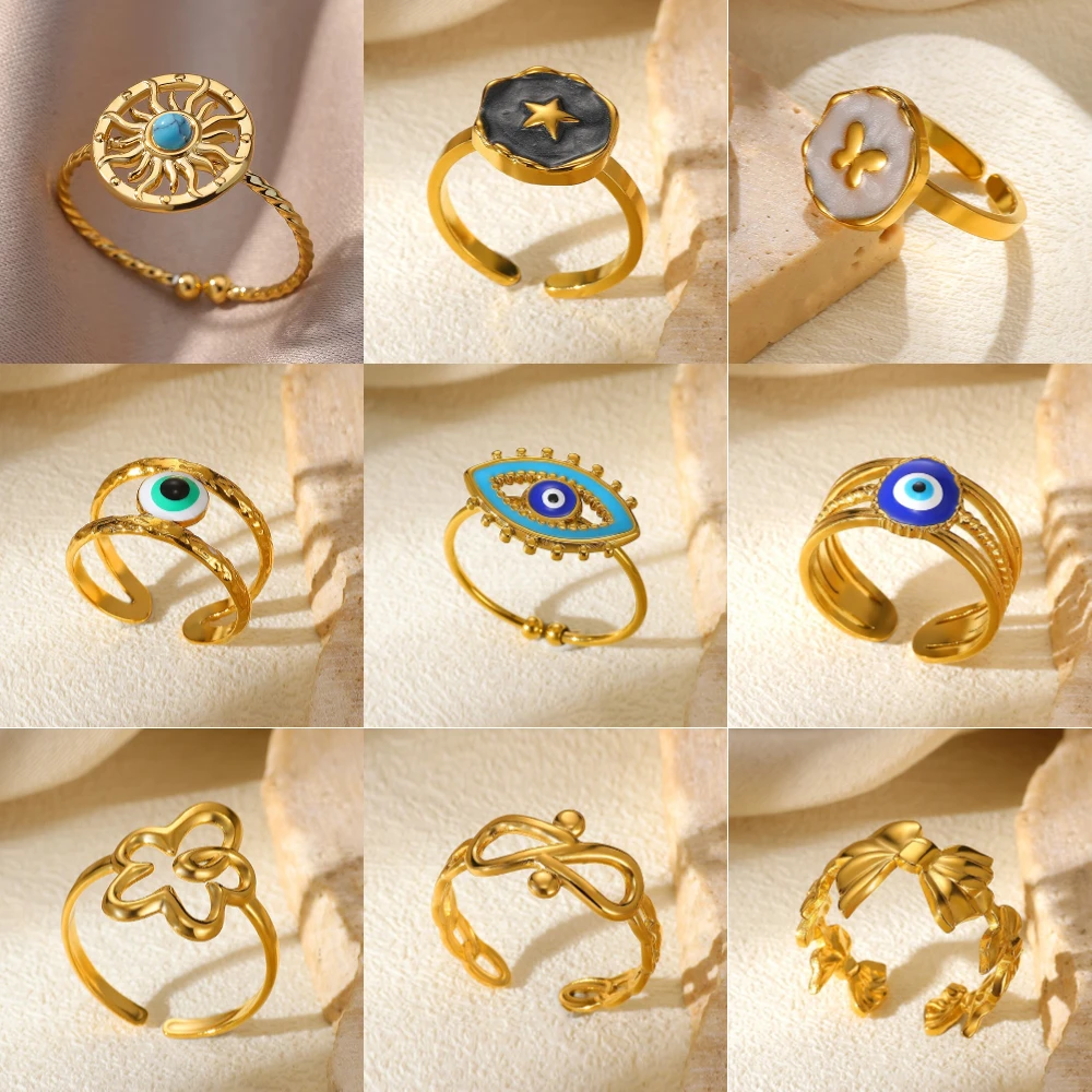 Vintage Blue Devil Eye Punk Stainless Steel Rings Women Unisex No Fading Flower Open Finger Jewelry Christmas Accessories Gifts
Vintage Blue Devil Eye Punk Stainless Steel Rings Women Unisex No Fading Flower Open Finger Jewelry Christmas Accessories Gifts