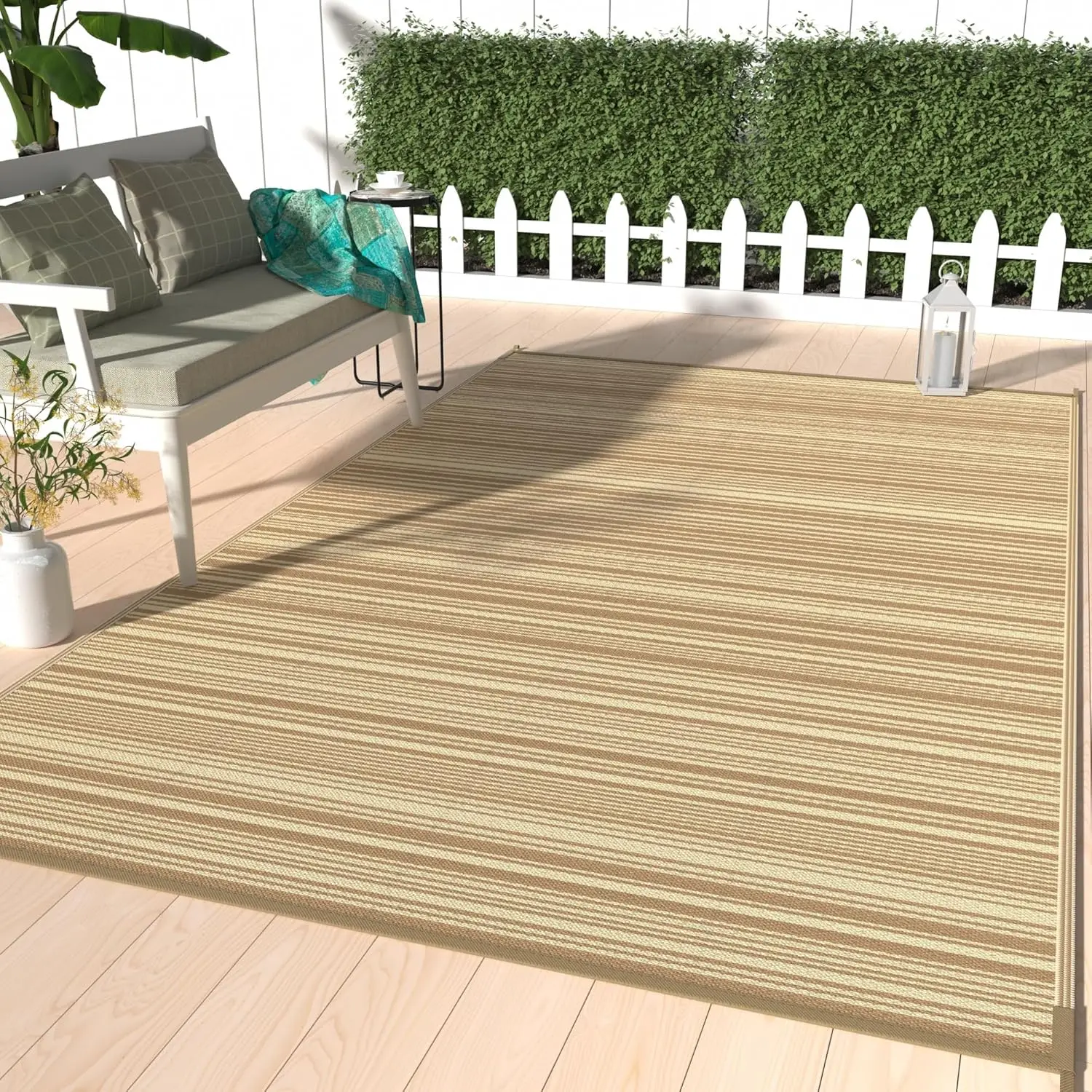 Waterproof Reversible Outdoor Rug 6x9 ft, Lightweight Patio Mat for RV Camping Deck Backyard, Easy Clean, Coffee Beige
Waterproof Reversible Outdoor Rug 6x9 ft, Lightweight Patio Mat for RV Camping Deck Backyard, Easy Clean, Coffee Beige
