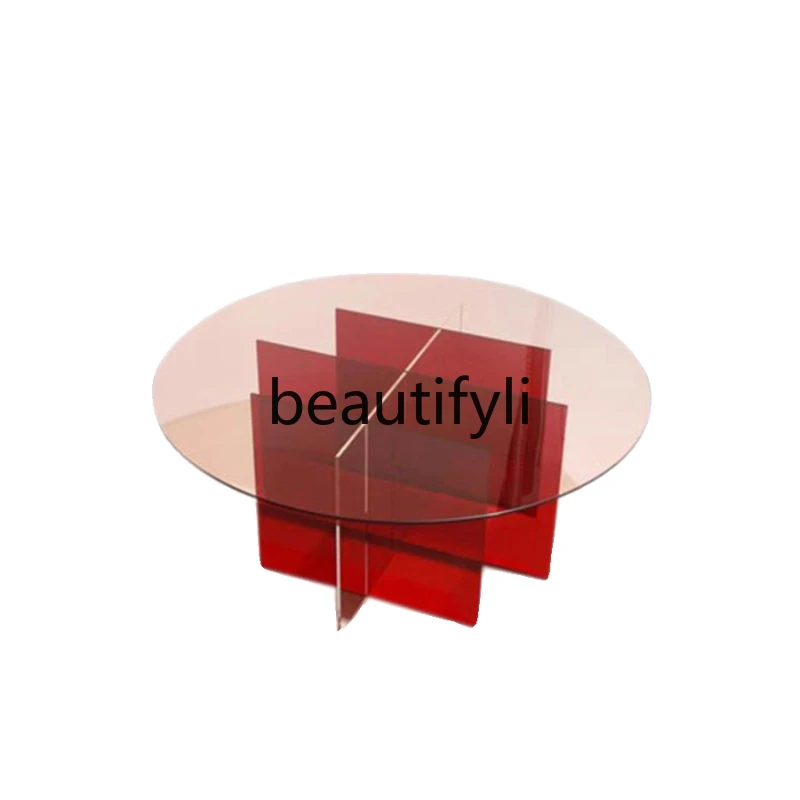 Red coffee table living room home modern simple small apartment sofa side table transparent acrylic small round table
Red coffee table living room home modern simple small apartment sofa side table transparent acrylic small round table