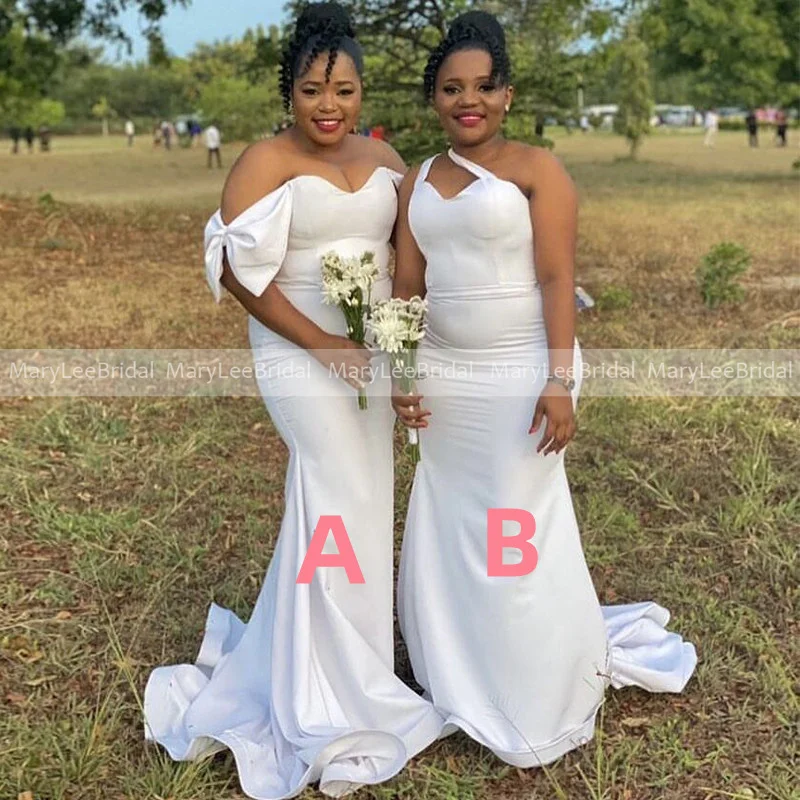 Plus Size White Satin Bridesmaid Dresses for Women Formal Long Mermaid Wedding Party Dress Simple Brides Maid of Honor Gowns
Plus Size White Satin Bridesmaid Dresses for Women Formal Long Mermaid Wedding Party Dress Simple Brides Maid of Honor Gowns