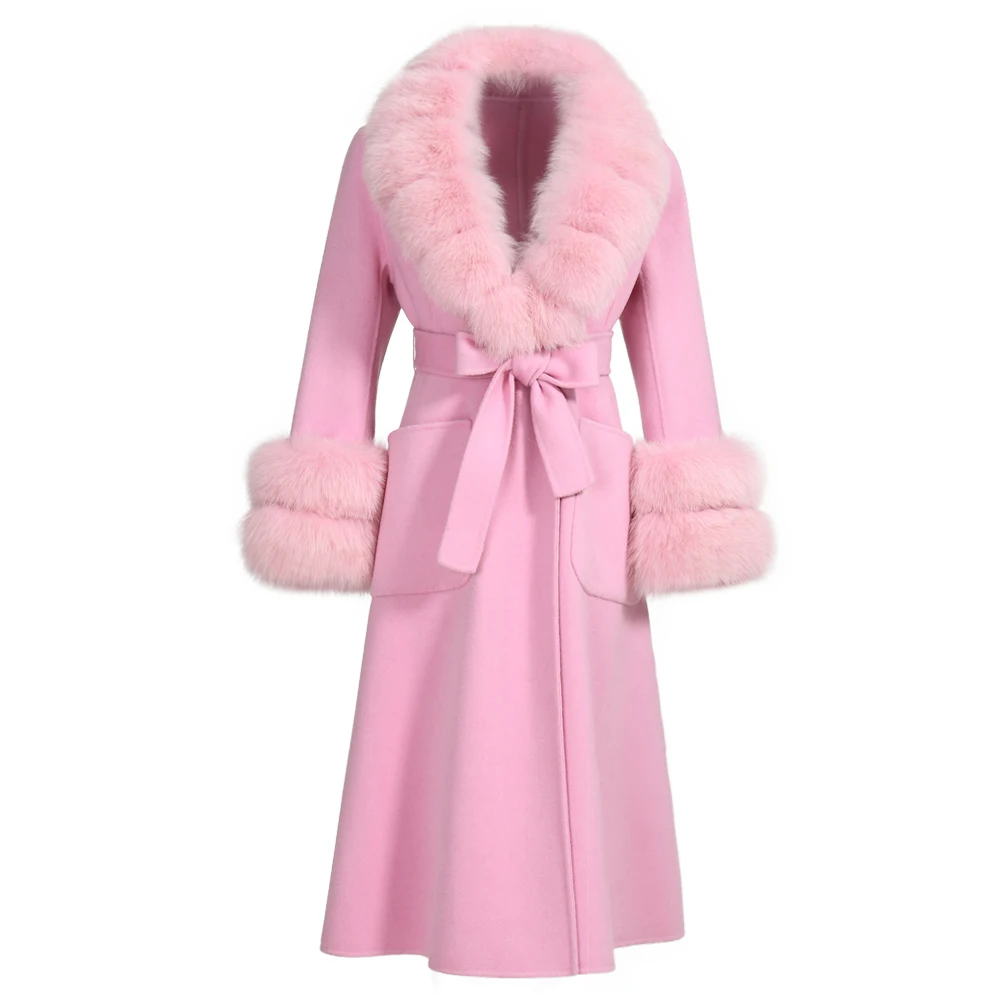 Luxyonuo Women Winter Coat Luxury Big Real Fox Fur Collar Cashmere Wool Blend Jacket Long Wool Coat Fashion Skirt Hem Style Coat
Luxyonuo Women Winter Coat Luxury Big Real Fox Fur Collar Cashmere Wool Blend Jacket Long Wool Coat Fashion Skirt Hem Style Coat