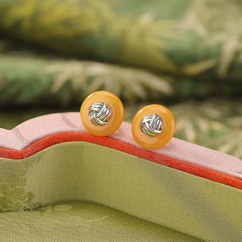 Amber S925 Sterling Peace Woven Round Ethnic Style Geometric Silver Earrings Studs
Amber S925 Sterling Peace Woven Round Ethnic Style Geometric Silver Earrings Studs