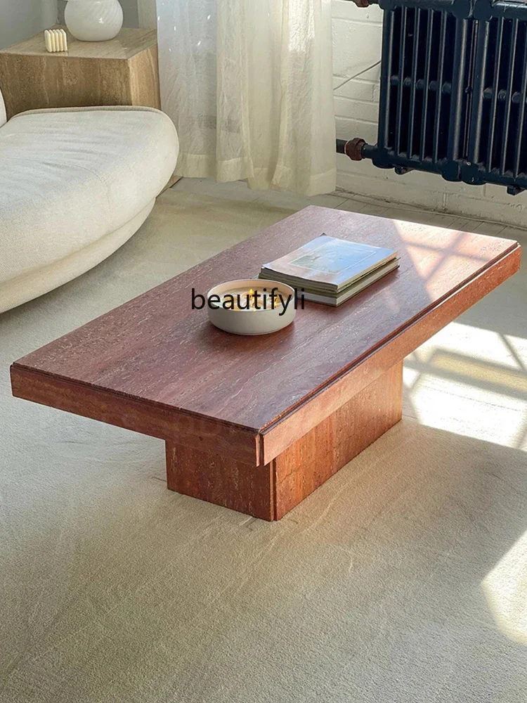 Cy56 Wabi Sabi Wind Natural Red Travertine New Reception Negotiation Tea, Floor-to-Floor Square Table Tea Table Customization
Cy56 Wabi Sabi Wind Natural Red Travertine New Reception Negotiation Tea, Floor-to-Floor Square Table Tea Table Customization