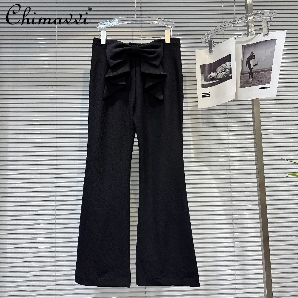 Корейская уличная одежда, модные повседневные женские черные брюки-клеш с высокой талией, тонкие универсальные длинные брюки с 3D большим бантом, женские летние
Корейская уличная одежда, модные повседневные женские черные брюки-клеш с высокой талией, тонкие универсальные длинные брюки с 3D большим бантом, женские летние