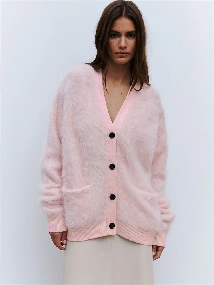 Knit Loose Sweater Cardigan For Women Pocket Long Sleeve Autumn 2025 New Casual Outwear V-Neck Female Knitwear Cardigan
Knit Loose Sweater Cardigan For Women Pocket Long Sleeve Autumn 2025 New Casual Outwear V-Neck Female Knitwear Cardigan