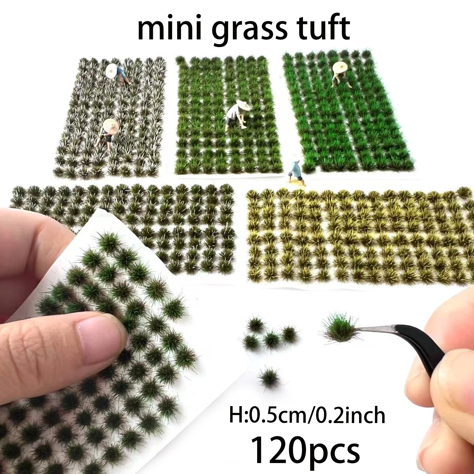 120pcs 5mm Miniature Grass Tuft for Railway Train /Sandtable Landscape/Wargame Layout/Diy Model Making/Garden Decoration/Diorama
120pcs 5mm Miniature Grass Tuft for Railway Train /Sandtable Landscape/Wargame Layout/Diy Model Making/Garden Decoration/Diorama
