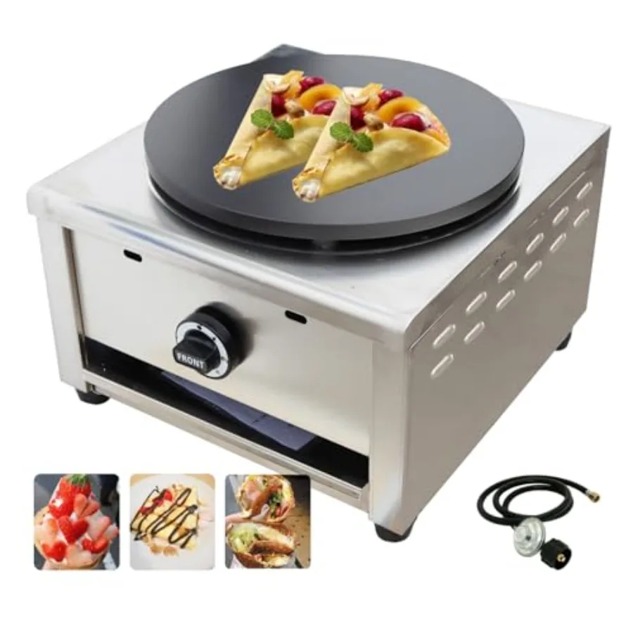 Commercial crepe maker for restaurants, aluminum alloy body, black, 2800Pa LPG pressure with low-pressure valve, non-stick 15.7
Commercial crepe maker for restaurants, aluminum alloy body, black, 2800Pa LPG pressure with low-pressure valve, non-stick 15.7