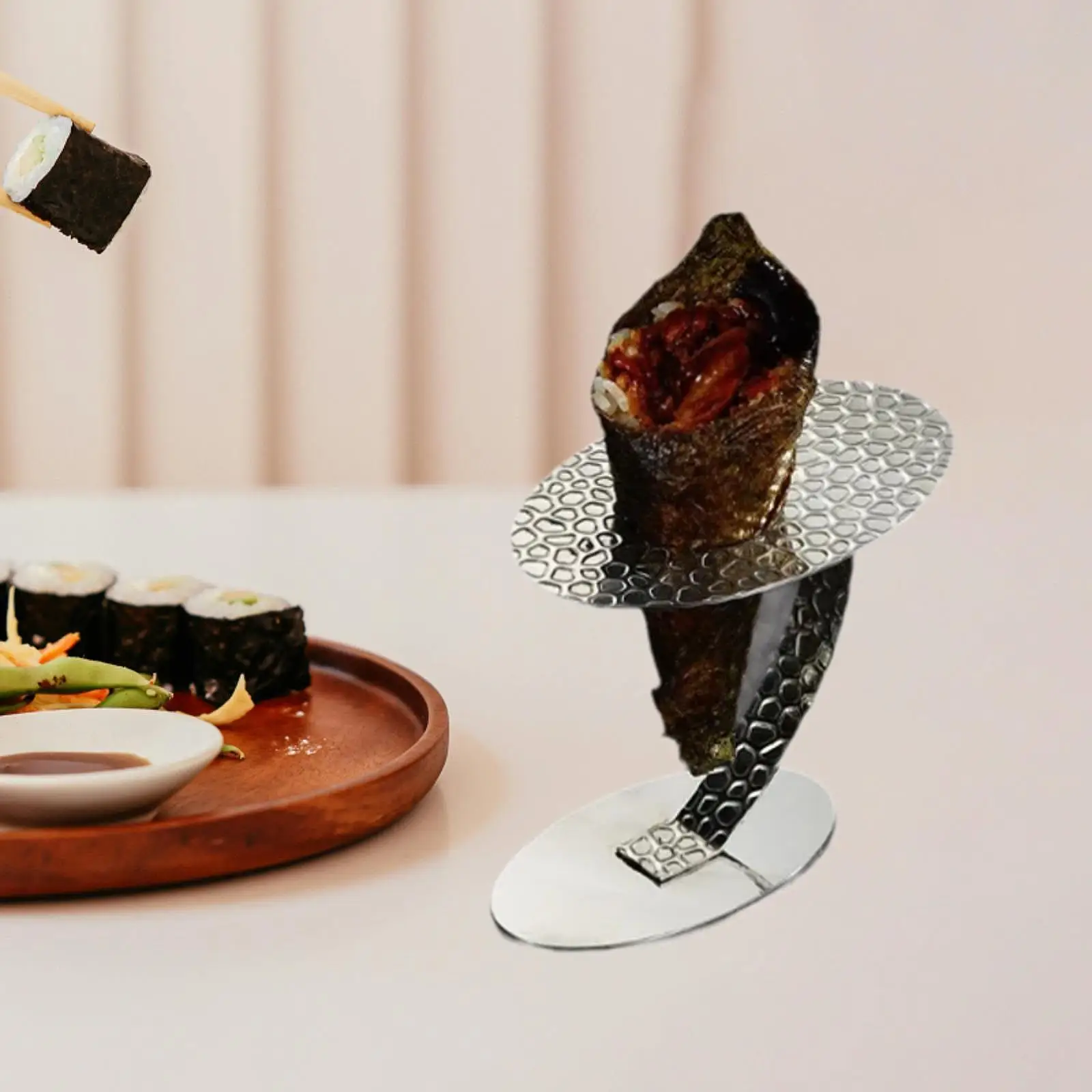 Ice Cream Cone Holder Stainless Steel Waffle Cone Holder Sushi Hand Roll Stand Rack for Events
Ice Cream Cone Holder Stainless Steel Waffle Cone Holder Sushi Hand Roll Stand Rack for Events