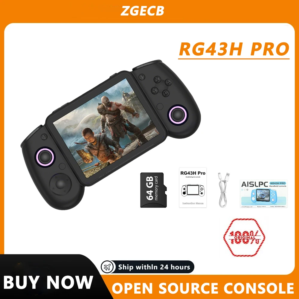 FLLAPT RG43H Pro Retro Handheld Game Console 4.3 Inch IPS Screen Built-in 22000+ Games Support WiFi Online Play Portable Game
FLLAPT RG43H Pro Retro Handheld Game Console 4.3 Inch IPS Screen Built-in 22000+ Games Support WiFi Online Play Portable Game
