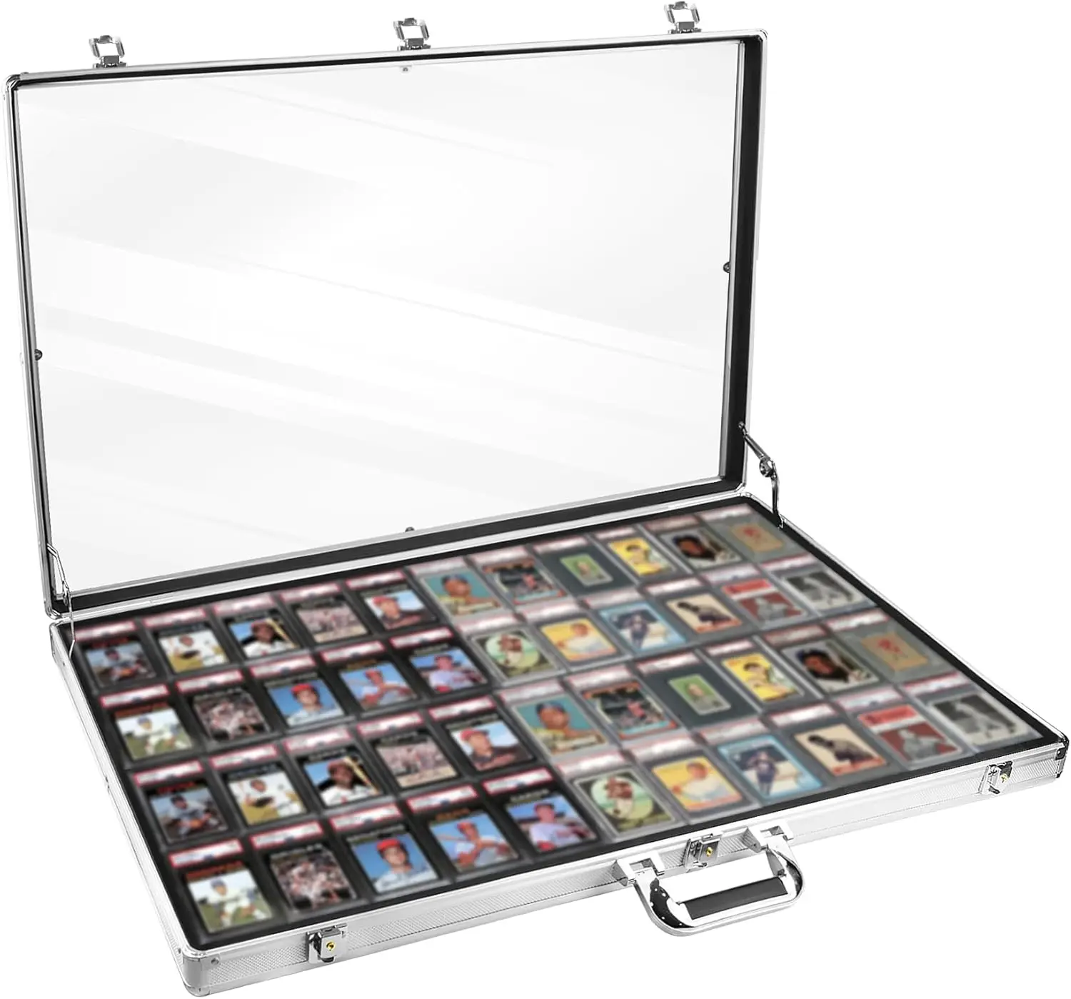 Aluminum Trading Card Display Case 34x22, Lockable Showcase with Handle for Sports Cards, TCG, Jewelry
Aluminum Trading Card Display Case 34x22, Lockable Showcase with Handle for Sports Cards, TCG, Jewelry