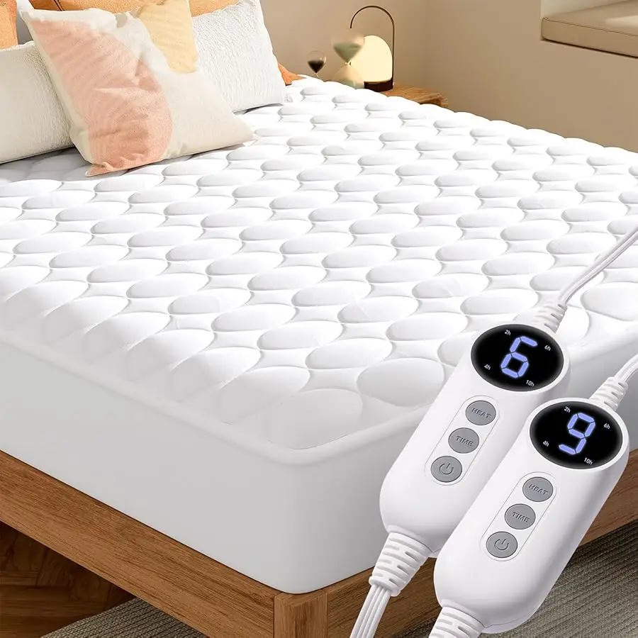 MAS IS Heated Mattress Pad Queen Size with Dual Control - Electric Mattress Pad Co er with 9 Heating Settings & Auto Off 2/4/6/1 
MAS IS Heated Mattress Pad Queen Size with Dual Control - Electric Mattress Pad Co er with 9 Heating Settings & Auto Off 2/4/6/1