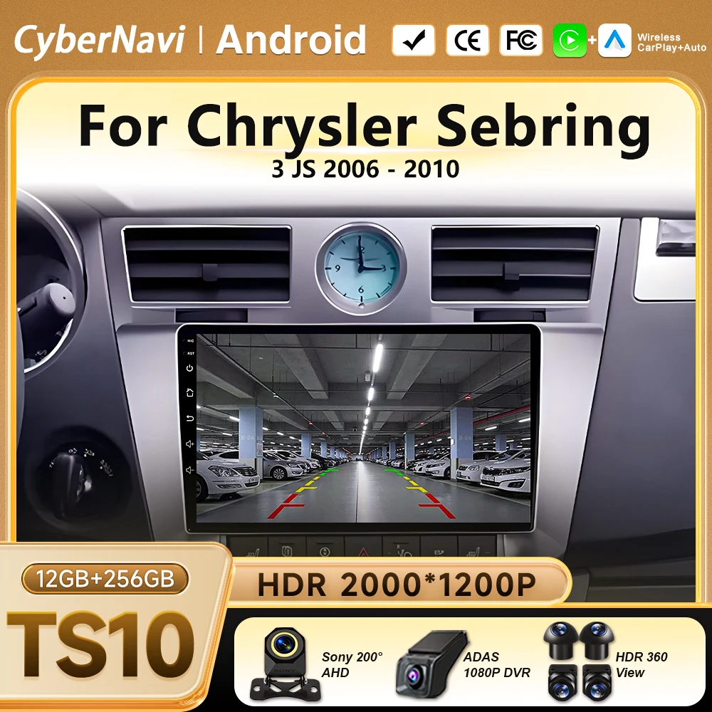 Car Radio For Chrysler Sebring 3 JS 2006 - 2010 Android 16 Navigation Stereo head unit Multimedia Carplay WIFI Screen GPS BT
Car Radio For Chrysler Sebring 3 JS 2006 - 2010 Android 16 Navigation Stereo head unit Multimedia Carplay WIFI Screen GPS BT