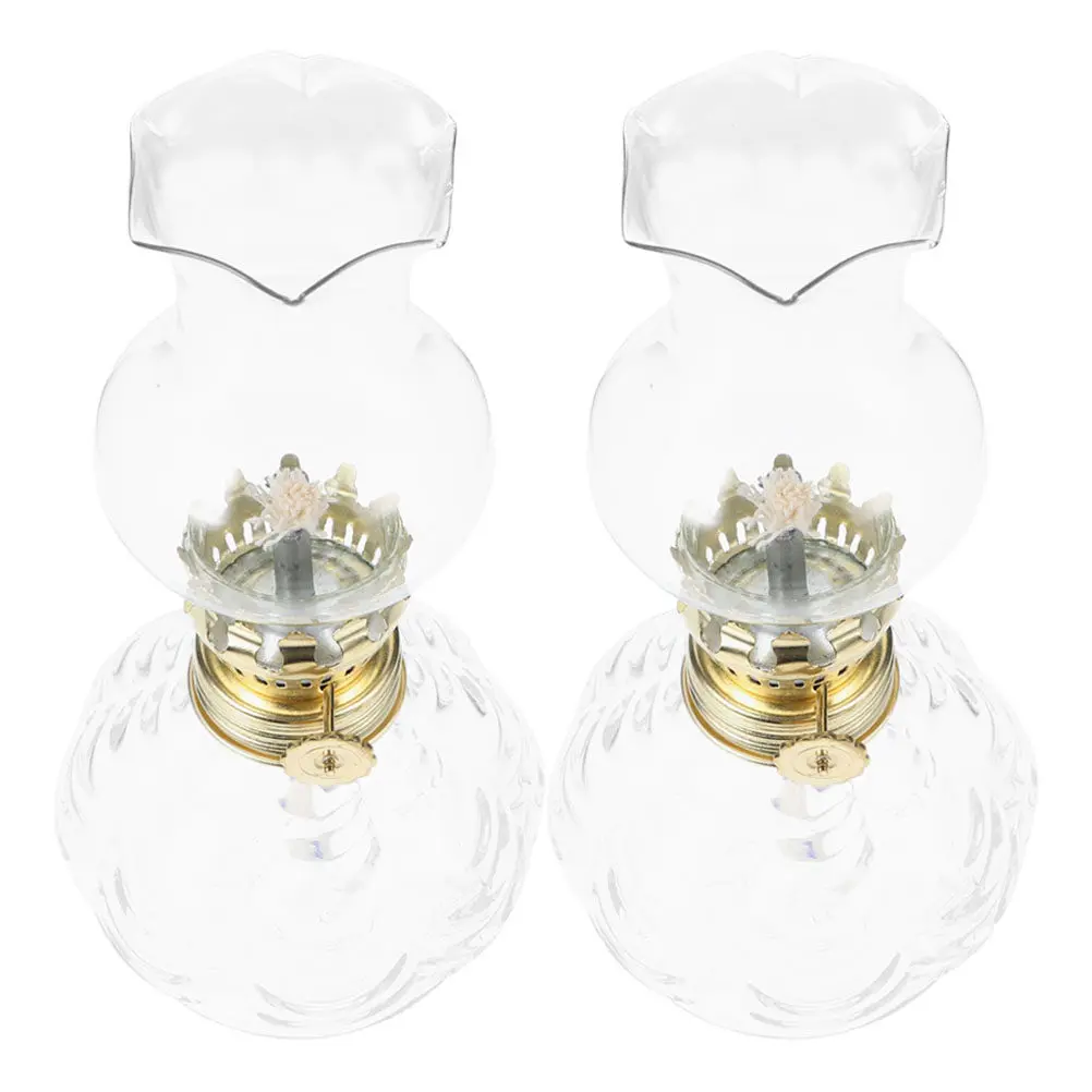 2Pcs Vintage Glass Lamps Rustic Oil Lanterns Decorative Retro Table Lamp Emergency Lighting Clear Glass Oil Lamp
2Pcs Vintage Glass Lamps Rustic Oil Lanterns Decorative Retro Table Lamp Emergency Lighting Clear Glass Oil Lamp