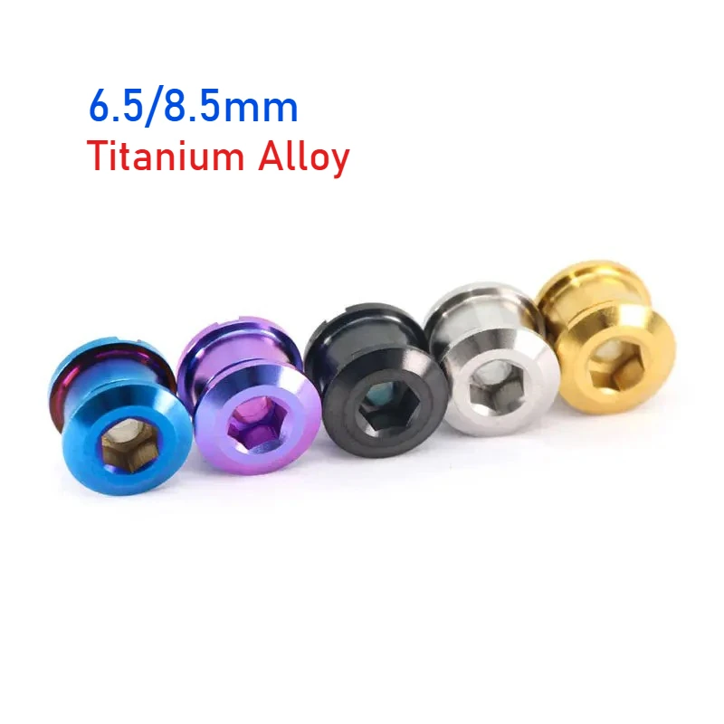 1pcs 6.5/8.5mm TC4 Titanium Alloy Chainring Scews for Single Double Chainring Screws Mountain Road MTB Bike Crank Bolts
1pcs 6.5/8.5mm TC4 Titanium Alloy Chainring Scews for Single Double Chainring Screws Mountain Road MTB Bike Crank Bolts