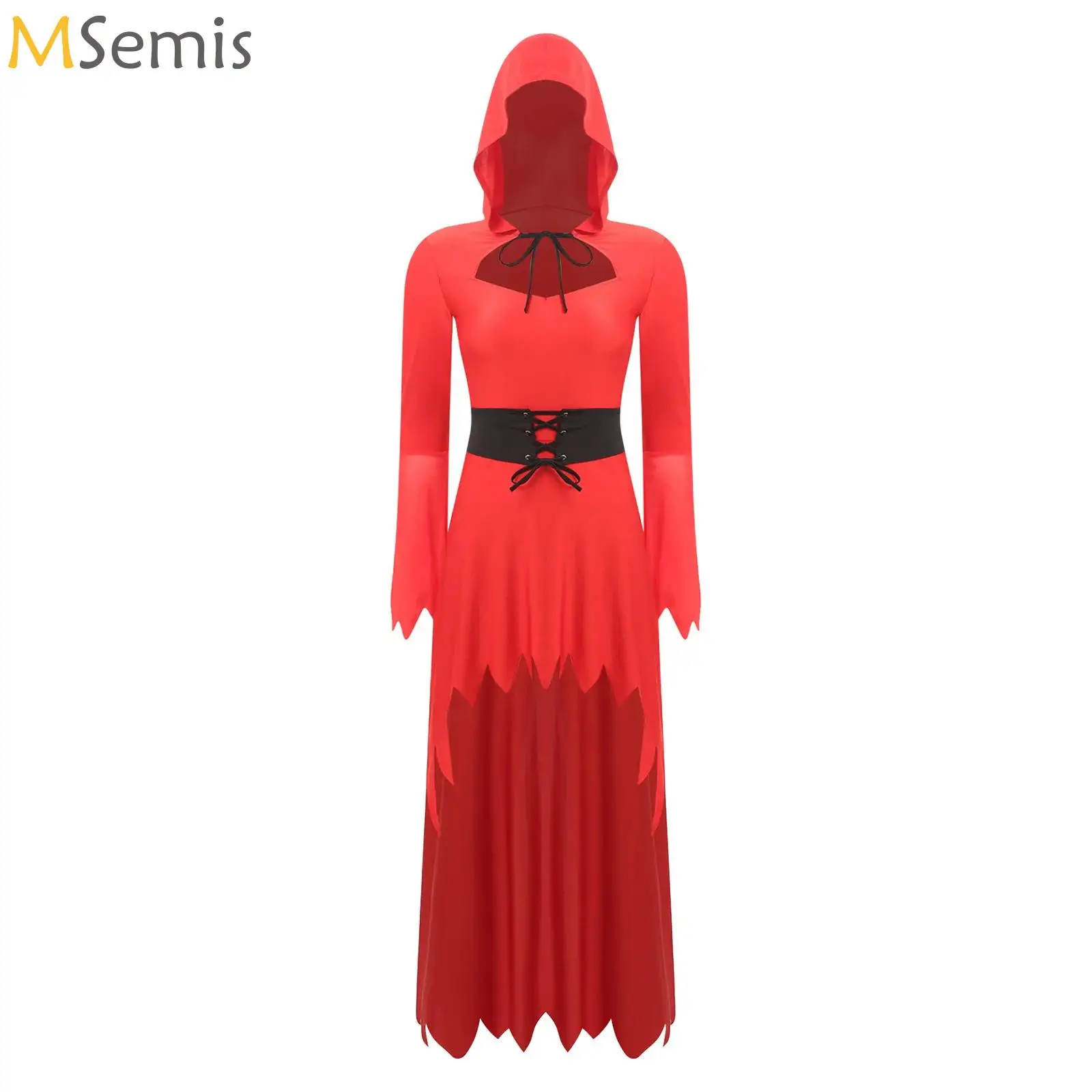 Women Devil Dress Medieval Renaissance Maxi Train Dress Halloween Devil Pagan Witch Wedding Cos Costume Hooded Gown Robe
Women Devil Dress Medieval Renaissance Maxi Train Dress Halloween Devil Pagan Witch Wedding Cos Costume Hooded Gown Robe