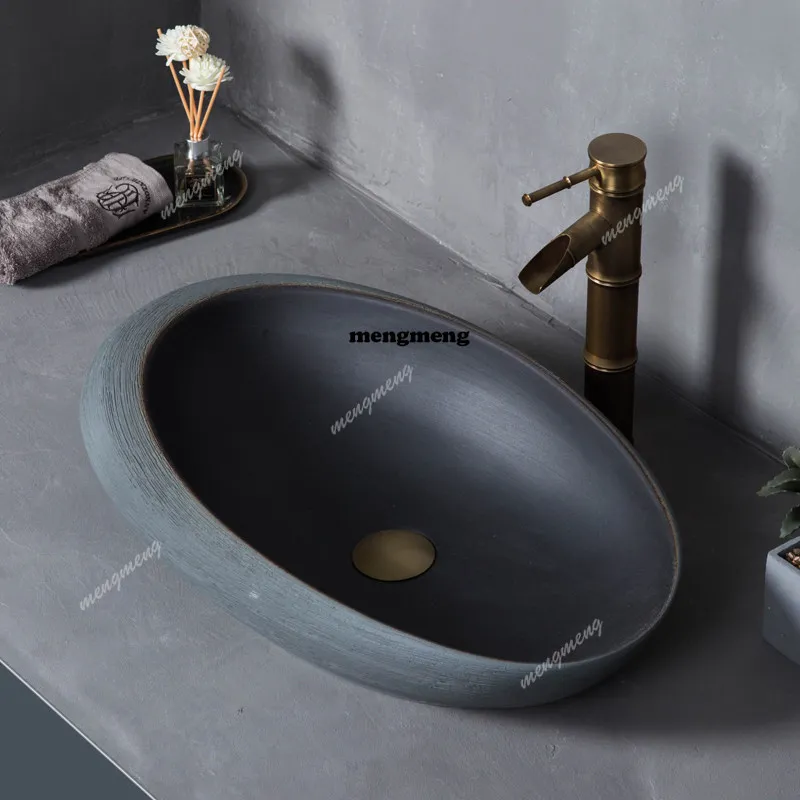 Countertop basin ceramic oval retro washbasin single basin for home use
Countertop basin ceramic oval retro washbasin single basin for home use