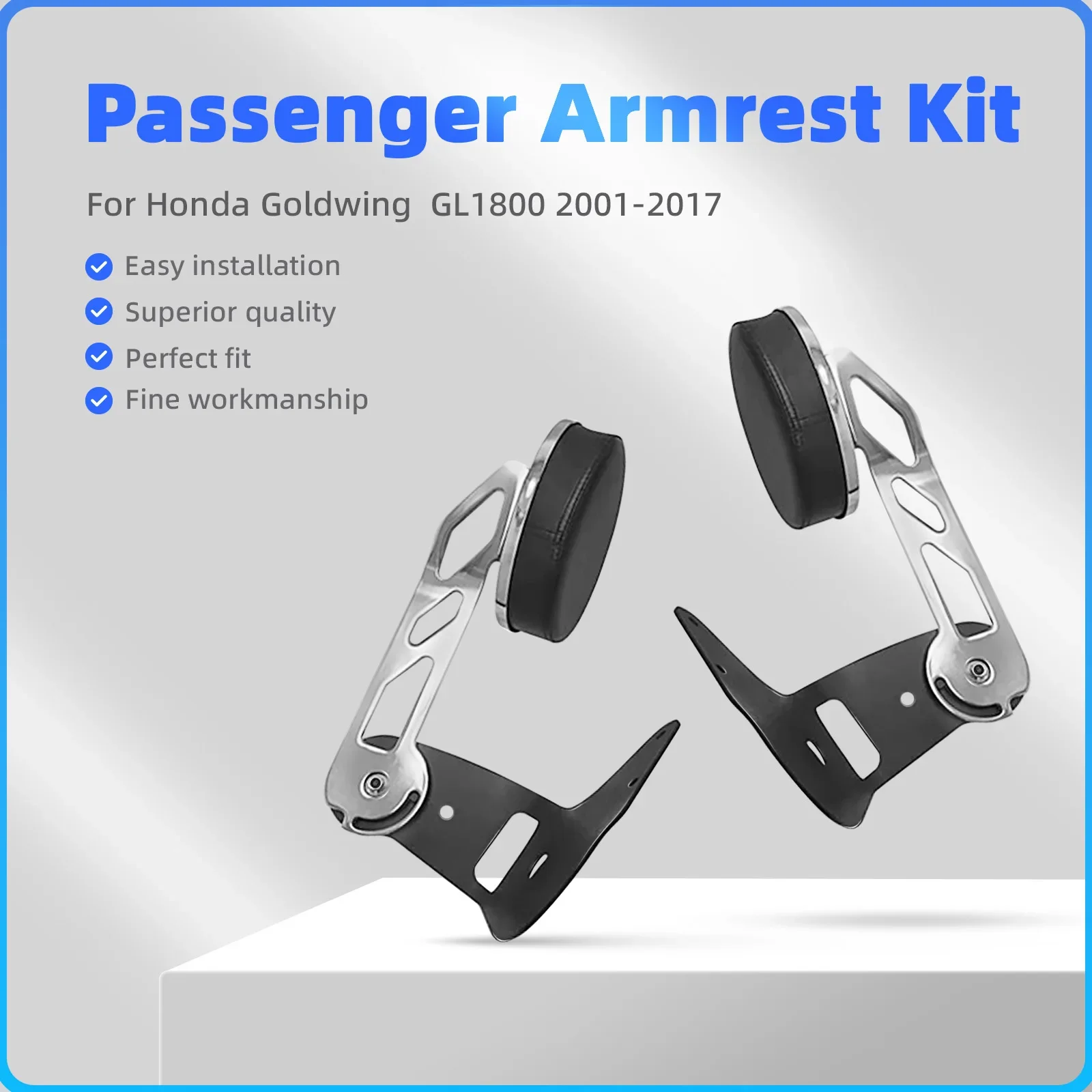 Accesorios de reposabrazos traseros ajustables de alta calidad para Honda Goldwing GL1800 2001-2017 2002 2003 2004 2005 2006
Accesorios de reposabrazos traseros ajustables de alta calidad para Honda Goldwing GL1800 2001-2017 2002 2003 2004 2005 2006