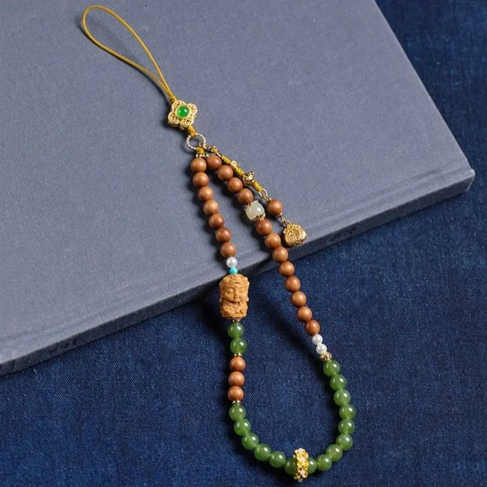 Chinese Style Mobile Phone Chain Vintage Sandalwood Beads Phone Lanyard Short Anti Drop Antique Green Wrist Rope Pendant For Men
Chinese Style Mobile Phone Chain Vintage Sandalwood Beads Phone Lanyard Short Anti Drop Antique Green Wrist Rope Pendant For Men