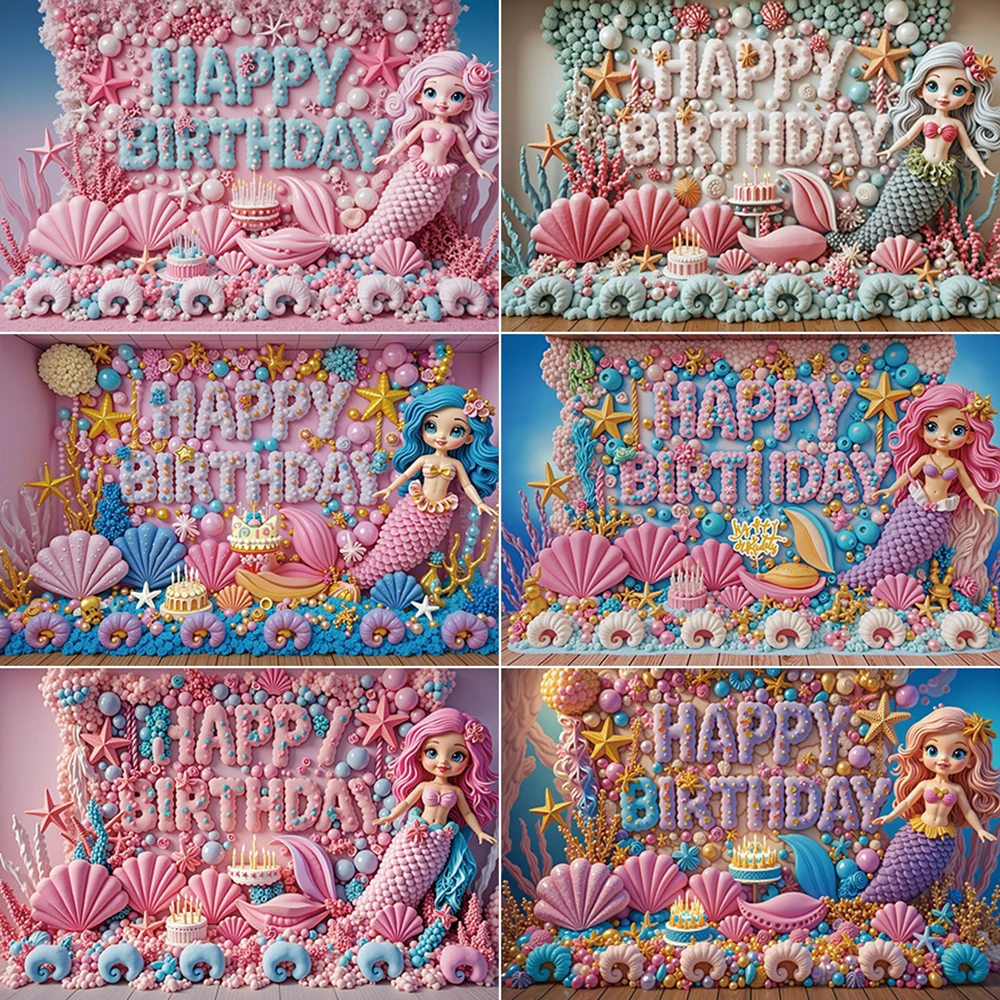 MOON.QG Girl Birthday Little Mermaid Photography Backdrop Coral Shell Pink Photocall Background Children Studio Photobooth Props
MOON.QG Girl Birthday Little Mermaid Photography Backdrop Coral Shell Pink Photocall Background Children Studio Photobooth Props