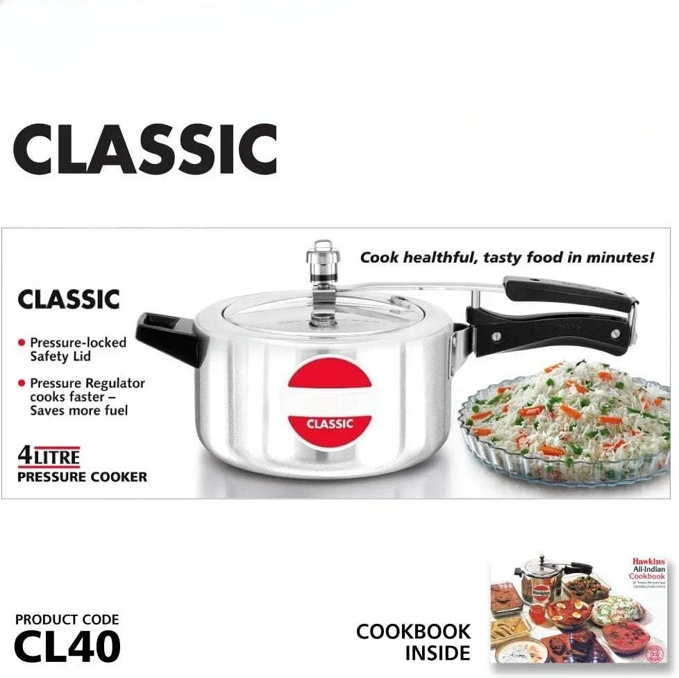 Best seller 4 Litre Classic Pressure Cooker, Best Inner Lid Cooker, Silver (CL40)
Best seller 4 Litre Classic Pressure Cooker, Best Inner Lid Cooker, Silver (CL40)