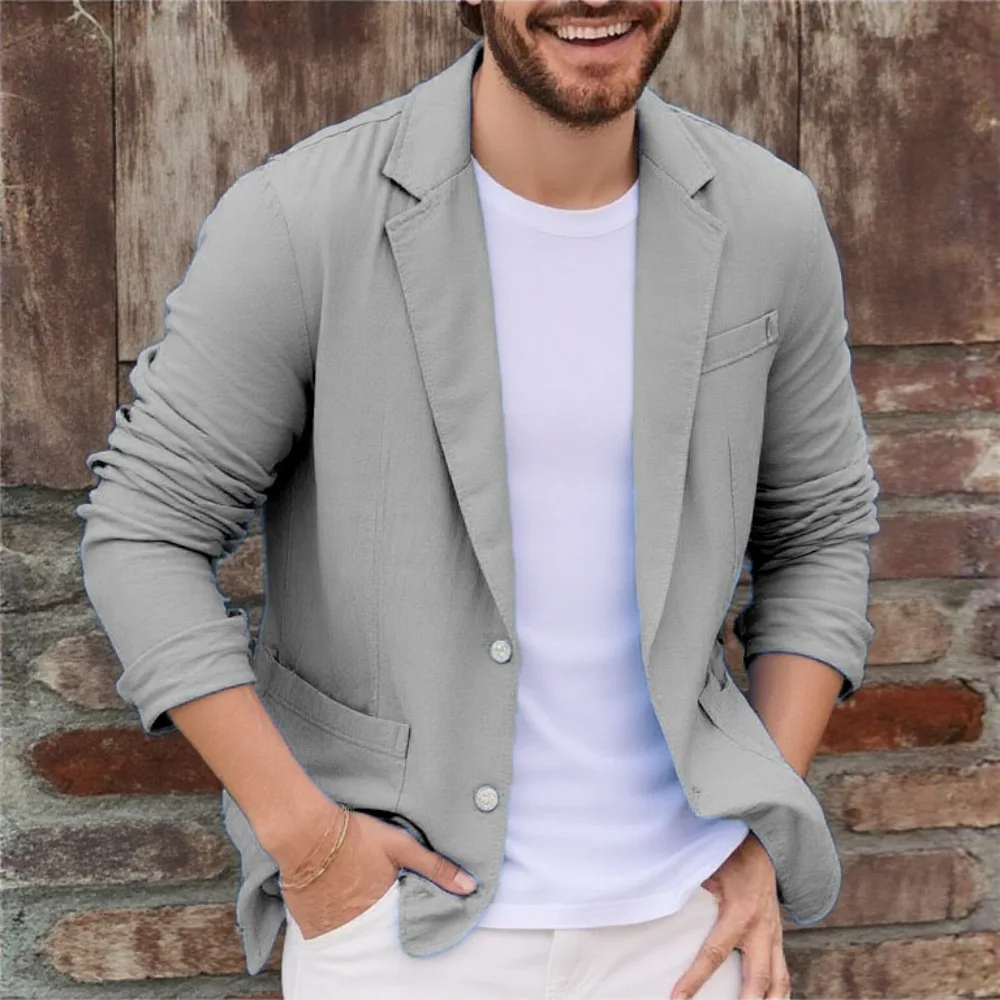 British Style Cotton Linen Blazers for Men Casual Business Formal Wear Youthful Thin Loose Suits Jacket 70% Linen 30% Cotton
British Style Cotton Linen Blazers for Men Casual Business Formal Wear Youthful Thin Loose Suits Jacket 70% Linen 30% Cotton