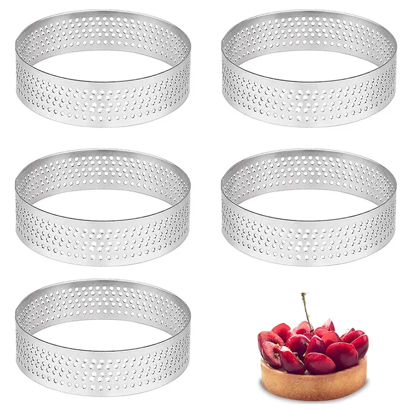 6pcs Stainless Steel Tart Mold Ring Mousse Cake Molds Cookies Pie Pastry Circle Cutter Perforated Heat-Resistant Baking Tools
6pcs Stainless Steel Tart Mold Ring Mousse Cake Molds Cookies Pie Pastry Circle Cutter Perforated Heat-Resistant Baking Tools
