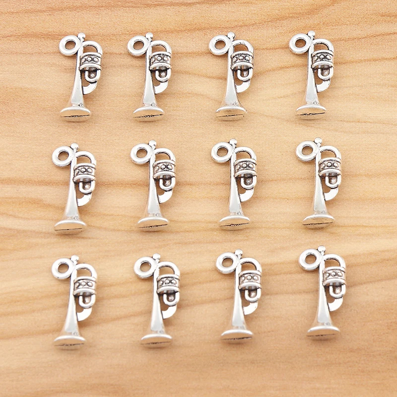 50 Pieces Silver Color Double Sided Trumpet Horn Musical Instrument Charms Pendant For DIY Necklace Making Finding Accessories
50 Pieces Silver Color Double Sided Trumpet Horn Musical Instrument Charms Pendant For DIY Necklace Making Finding Accessories