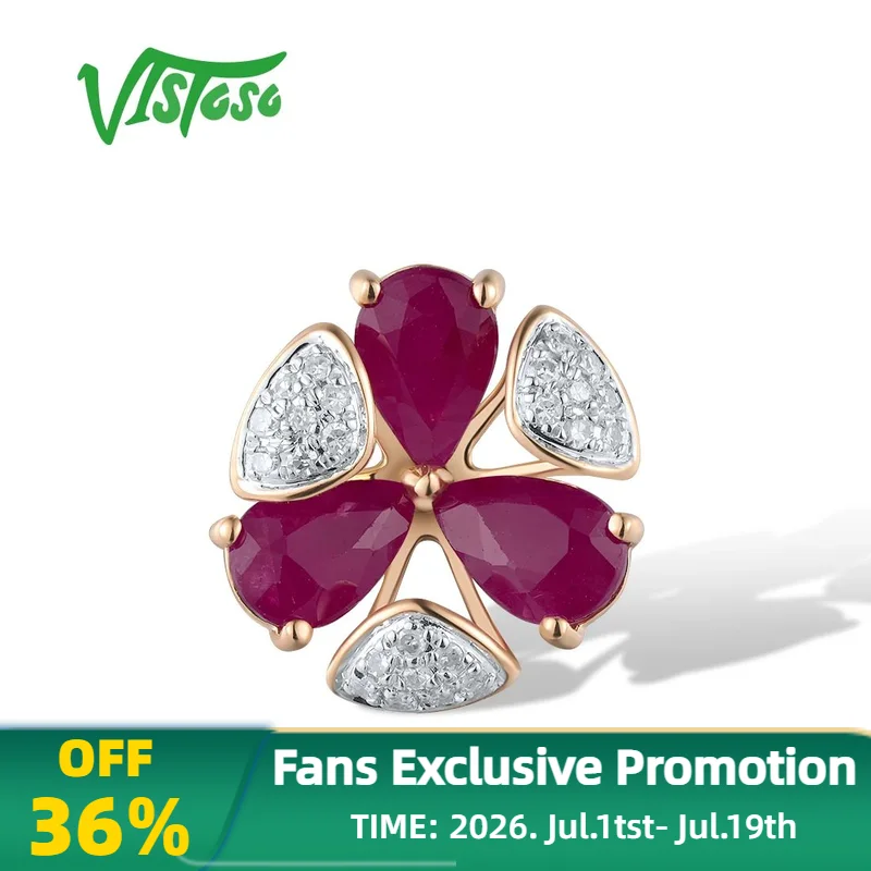 VISTOSO Real 14K 585 Rose Gold Pendants For Women Sparkling Diamond Ruby Wedding Anniversary Party Gifts Fine Jewelry Set
VISTOSO Real 14K 585 Rose Gold Pendants For Women Sparkling Diamond Ruby Wedding Anniversary Party Gifts Fine Jewelry Set
