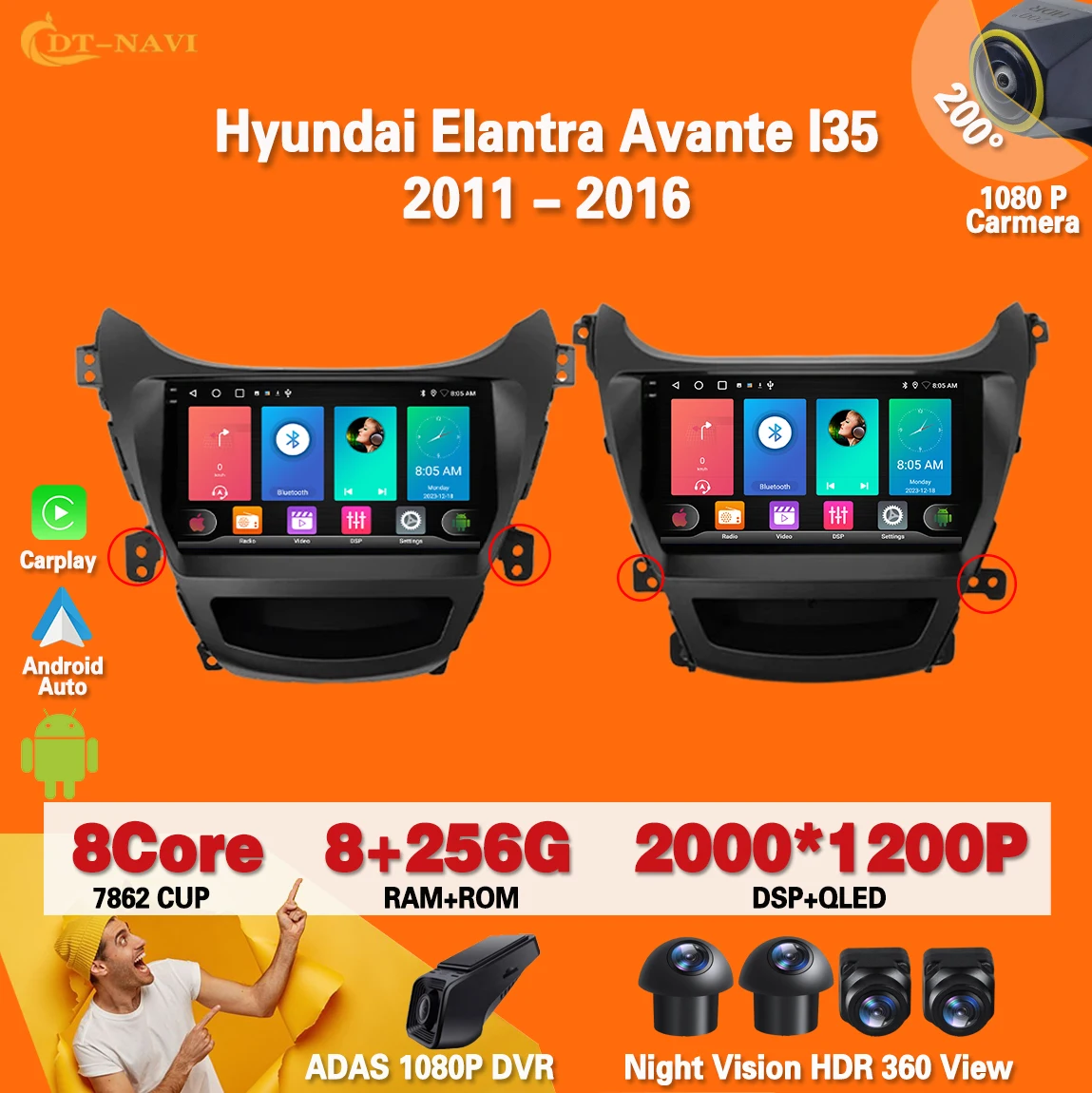 7862 CPU For Hyundai Elantra Avante I35 2011- 2016 Navigation GPS Car Radio Android Auto Stereo Head Unit 5G Wifi BT Head Unit
7862 CPU For Hyundai Elantra Avante I35 2011- 2016 Navigation GPS Car Radio Android Auto Stereo Head Unit 5G Wifi BT Head Unit