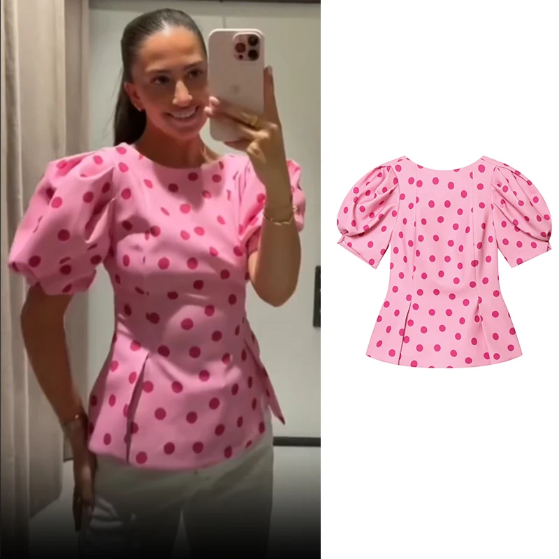 New Fashion Polka-dot Women's Shirts Blouse 2026 Summer New Slim Bubble sleeve Blouses Chic Women's Street Holiday Shirts Tops
New Fashion Polka-dot Women's Shirts Blouse 2026 Summer New Slim Bubble sleeve Blouses Chic Women's Street Holiday Shirts Tops
