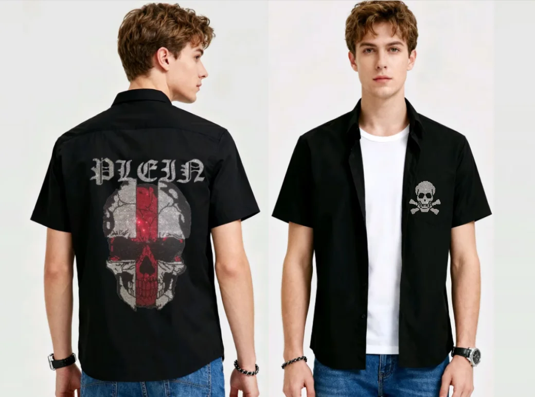 Повседневная мужская рубашка с короткими рукавами и принтом тай-дай с черепом и случайным размещением из мягкой ткани со стразами, подходит для летних пляжных вечеринок и
Повседневная мужская рубашка с короткими рукавами и принтом тай-дай с черепом и случайным размещением из мягкой ткани со стразами, подходит для летних пляжных вечеринок и