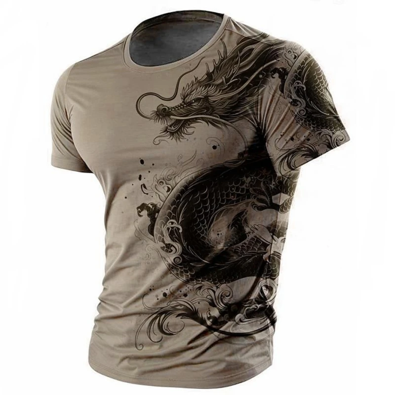 Fashion 3D Dragon Printing Men's T-shirt Summer Daily Casual Street Tees Outdoor Sports Short Sleeve Urban Trendy Men's Clothing
Fashion 3D Dragon Printing Men's T-shirt Summer Daily Casual Street Tees Outdoor Sports Short Sleeve Urban Trendy Men's Clothing