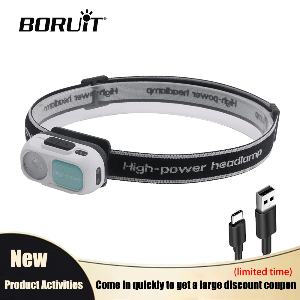 BORUiT LED Motion Sensor Headlamp Rechargeable Waterproof Headlight with Power Indicator Portable Torch for Outdoor Camping
BORUiT LED Motion Sensor Headlamp Rechargeable Waterproof Headlight with Power Indicator Portable Torch for Outdoor Camping