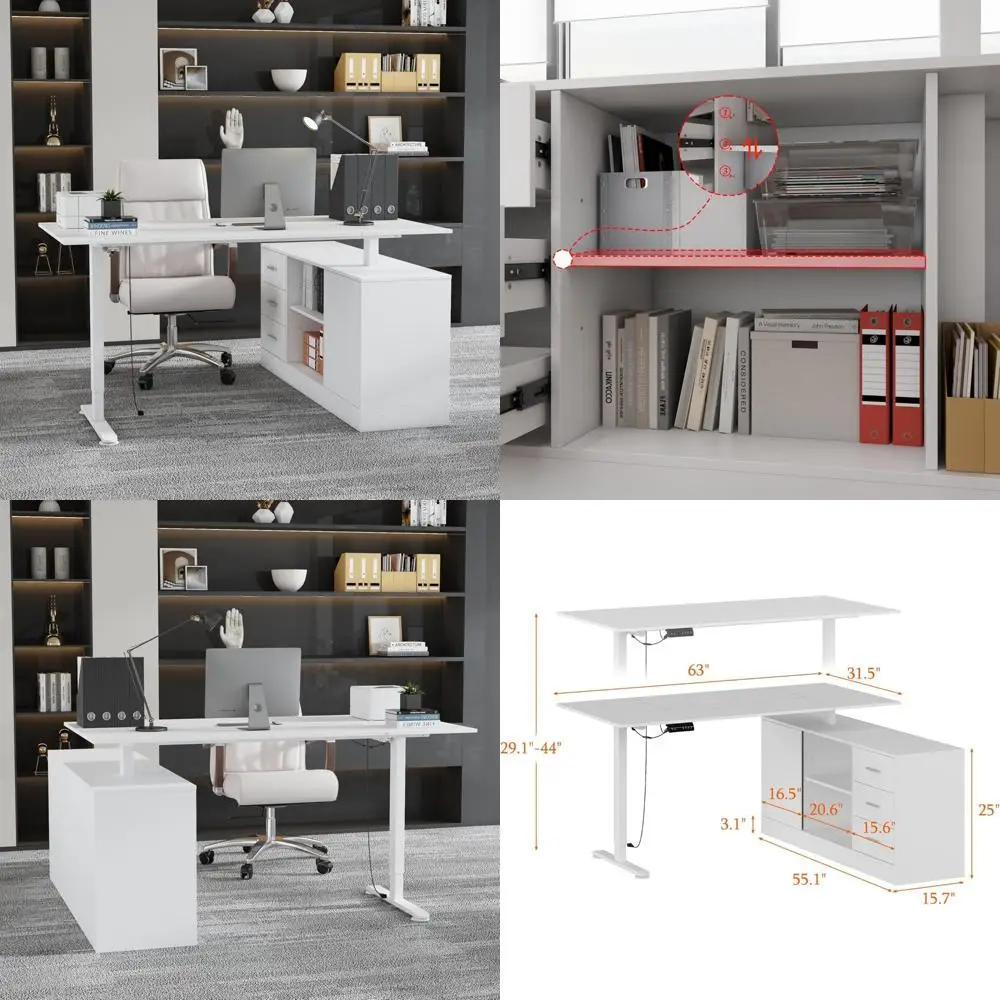 Электрический стол с регулируемой высотой шириной 63 дюйма, с выдвижными ящиками и шкафом для хранения для домашнего офиса
Электрический стол с регулируемой высотой шириной 63 дюйма, с выдвижными ящиками и шкафом для хранения для домашнего офиса