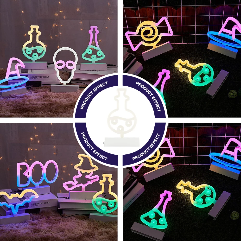 Halloween Neon Night Light Plastic Electronic Component Bicolor Eyes Protection Small Size USB Powered
Halloween Neon Night Light Plastic Electronic Component Bicolor Eyes Protection Small Size USB Powered