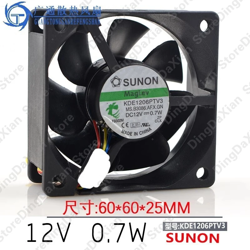 x For SUNON KDE1206PTV3 6025 DC12V 0.7W 6CM 4-Wire Silent Cooling Fan new
x For SUNON KDE1206PTV3 6025 DC12V 0.7W 6CM 4-Wire Silent Cooling Fan new