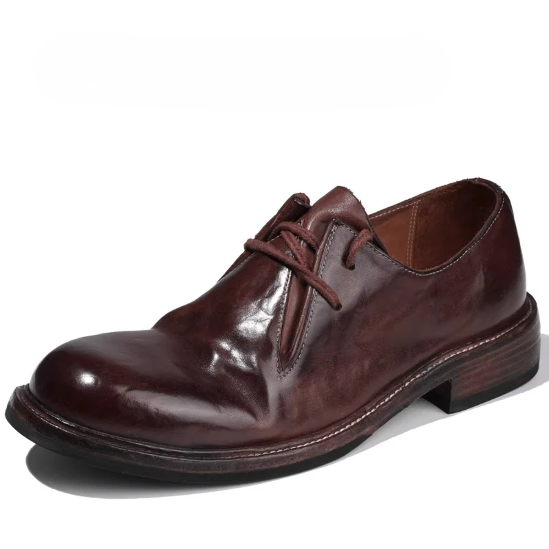 British Retro Horse Leather Derby Shoes for Men's Horse Skin Hand-sewn Goodyear Wear-resistant Horsehide Business Casual Shoes
British Retro Horse Leather Derby Shoes for Men's Horse Skin Hand-sewn Goodyear Wear-resistant Horsehide Business Casual Shoes