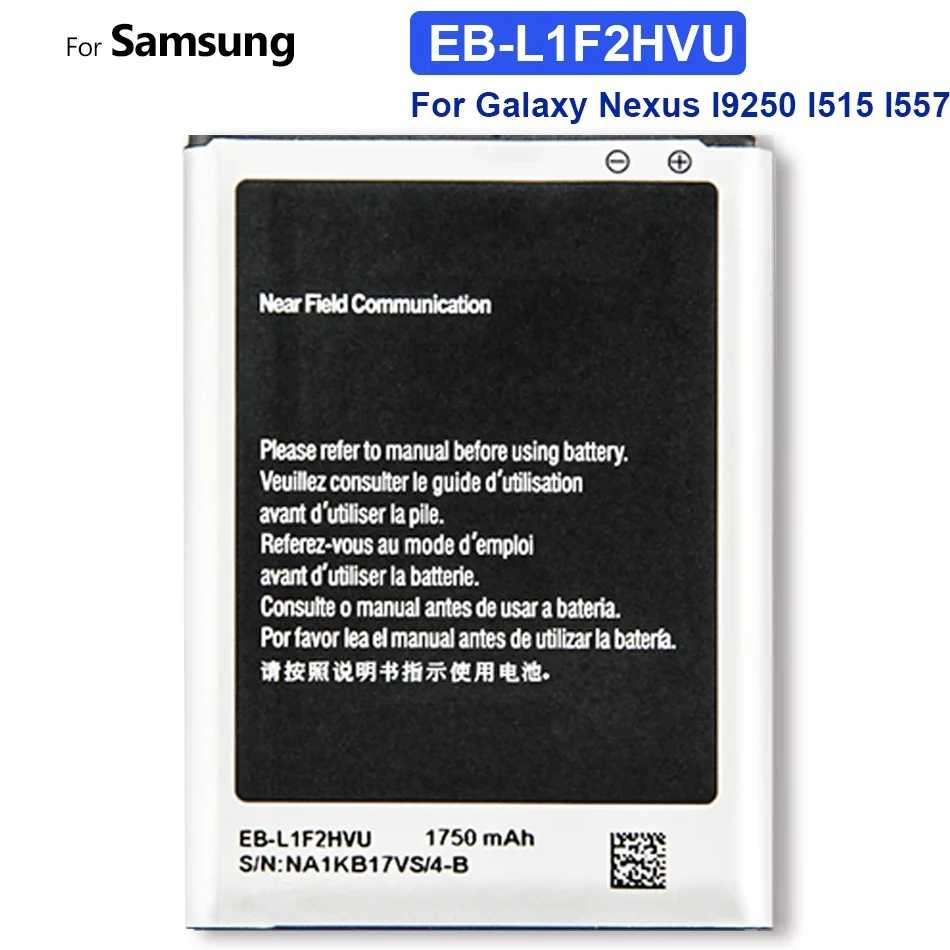 EB-L1F2HVU Replacement Battery Samsung Galaxy For Nexus I9250 I515 I557, 1750Mah
EB-L1F2HVU Replacement Battery Samsung Galaxy For Nexus I9250 I515 I557, 1750Mah