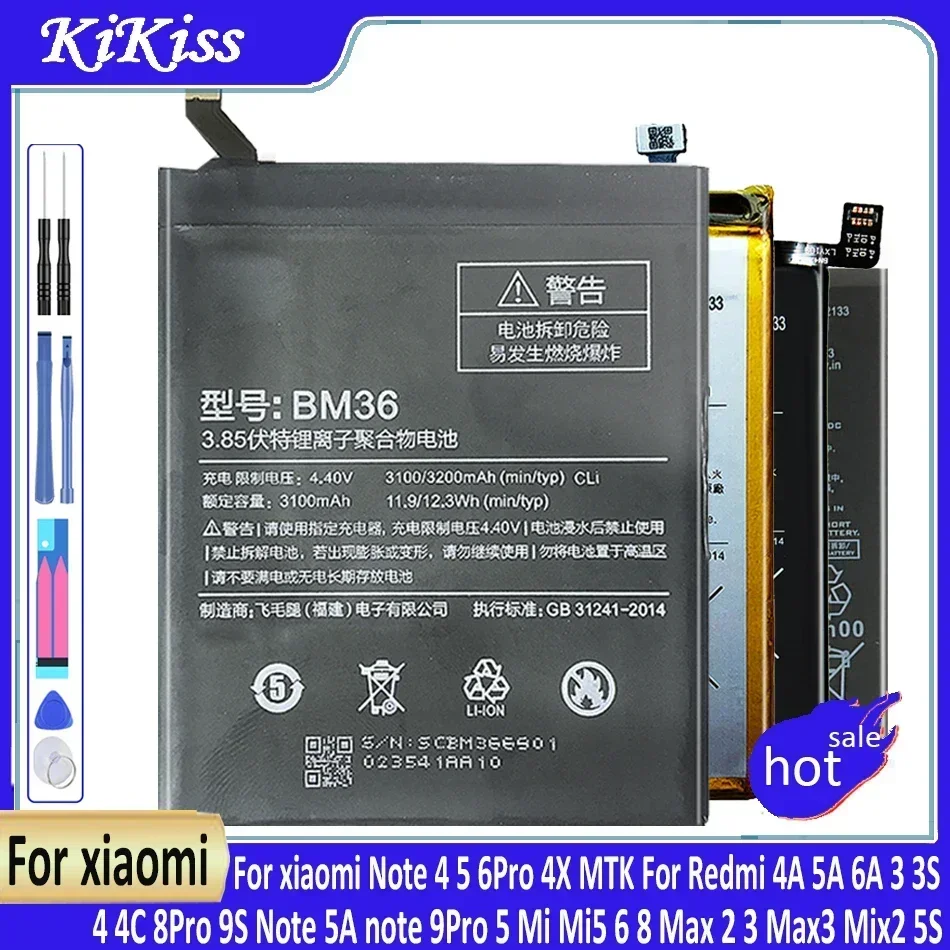 Аккумулятор для Xiaomi Note 4 5 6Pro 4X MTK, для Redmi 4A 5A 6A 3S 4 4C 8Pro 9S Note 5A Note 9Pro 5 Mi Mi5 6 8 Max 2 3 Max3 Mix2 5S
Аккумулятор для Xiaomi Note 4 5 6Pro 4X MTK, для Redmi 4A 5A 6A 3S 4 4C 8Pro 9S Note 5A Note 9Pro 5 Mi Mi5 6 8 Max 2 3 Max3 Mix2 5S